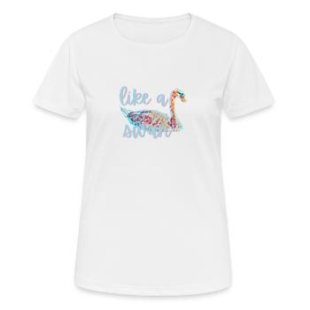 Comme un cygne - beau et libre - T-shirt respirant Femme - blanc - Devant - AI Model Female 172 dark (172cm)
