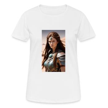 Soldier /Kriegerin - Frauen T-Shirt atmungsaktiv - Weiß - Vorne - AI Model Female 172 dark (172cm)