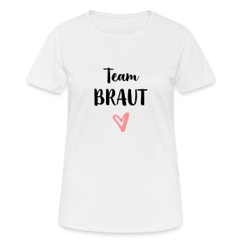 Team bride heart bachelor party - Women's Breathable T-Shirt - white - Front - AI Model Female 172 dark (172cm)