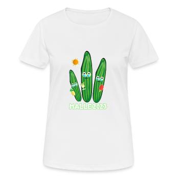 gurken familie,gurken,gurke,malle, Mallorca - Frauen T-Shirt atmungsaktiv - Weiß - Vorne - AI Model Female 172 dark (172cm)