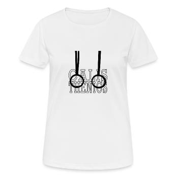 Calisthenics Schwarz - Frauen T-Shirt atmungsaktiv - Weiß - Vorne - AI Model Female 172 dark (172cm)
