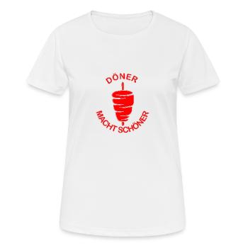 Döner macht schöner - Frauen T-Shirt atmungsaktiv - Weiß - Vorne - AI Model Female 172 dark (172cm)