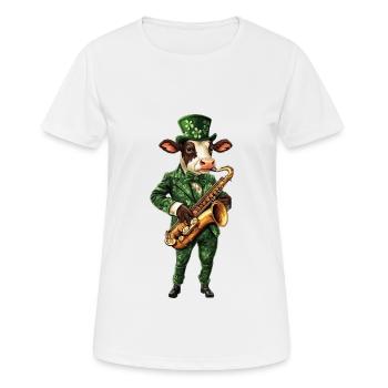 Kuh - Frauen T-Shirt atmungsaktiv - Weiß - Vorne - AI Model Female 172 dark (172cm)