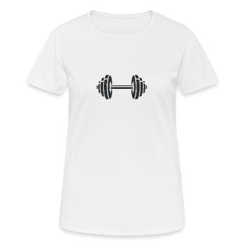 dumbbell - Women's Breathable T-Shirt - white - Front - AI Model Female 172 dark (172cm)