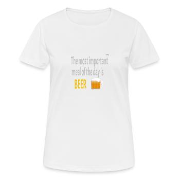 Beer is the most important meal - Women's Breathable T-Shirt - white - Front - AI Model Female 172 dark (172cm)
