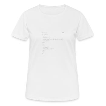 F*ck you - html code - Women's Breathable T-Shirt - white - Front - AI Model Female 172 dark (172cm)