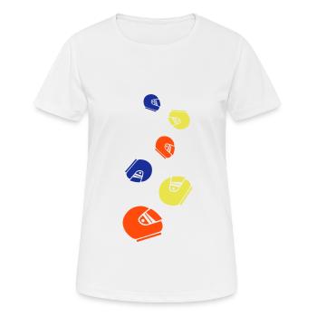 Pilote de course à la barre de la course Bunt - T-shirt respirant Femme - blanc - Devant - AI Model Female 172 dark (172cm)