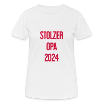 Stolzer Opa 2024 – Perfekt für frischgebackene Opa - Frauen T-Shirt atmungsaktiv - Weiß - Vorne - AI Model Female 172 dark (172cm)