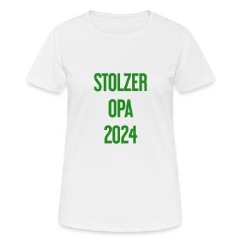 Stolzer Opa 2024 – Perfekt für frischgebackene Opa - Frauen T-Shirt atmungsaktiv - Weiß - Vorne - AI Model Female 172 dark (172cm)