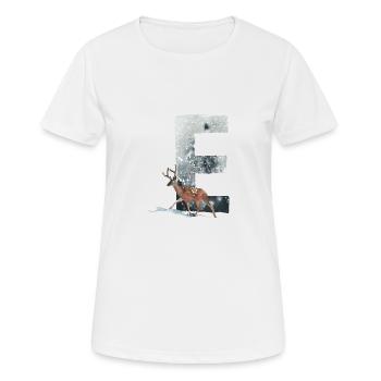 E – caractère décoratif – hiver - T-shirt respirant Femme - blanc - Devant - AI Model Female 172 dark (172cm)