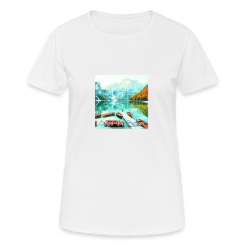 Lago di braies,Lac de Braies,Lac de Braies,Lac,Paysage,Montagne - T-shirt respirant Femme - blanc - Devant - AI Model Female 172 dark (172cm)