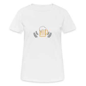Bier Logo - Frauen T-Shirt atmungsaktiv - Weiß - Vorne - AI Model Female 172 dark (172cm)