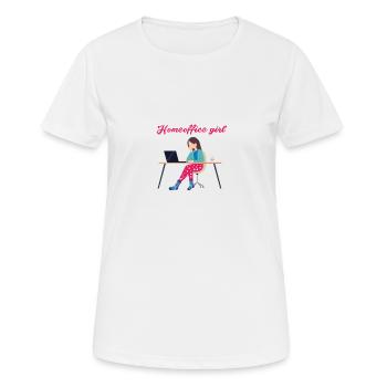 bureau à domicile fille, bureau à domicile, travail, bureau - T-shirt respirant Femme - blanc - Devant - AI Model Female 172 dark (172cm)