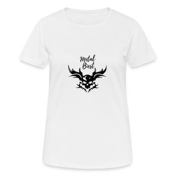 Metal Totenschädel - Frauen T-Shirt atmungsaktiv - Weiß - Vorne - AI Model Female 172 dark (172cm)