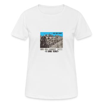 9 euro ticket,geil wars, züge zug, ich war dabei - Frauen T-Shirt atmungsaktiv - Weiß - Vorne - AI Model Female 172 dark (172cm)