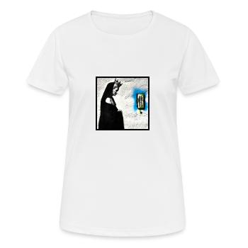 AI Generated Madonna Graffiti - Frauen T-Shirt atmungsaktiv - Weiß - Vorne - AI Model Female 172 dark (172cm)
