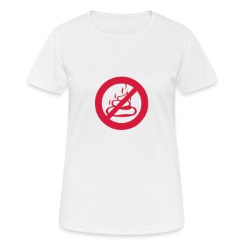 panneau interdit panneau chier caca merde - T-shirt respirant Femme - blanc - Devant - AI Model Female 172 dark (172cm)