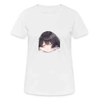Anime Gute nacht Schlaf Gut - Frauen T-Shirt atmungsaktiv - Weiß - Vorne - AI Model Female 172 dark (172cm)
