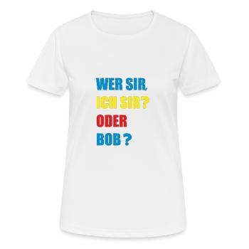 Qui, monsieur - T-shirt respirant Femme - blanc - Devant - AI Model Female 172 dark (172cm)