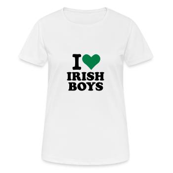 I love Irish Boys - Frauen T-Shirt atmungsaktiv - Weiß - Vorne - AI Model Female 172 dark (172cm)