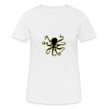 NEON OCTOPUS - Frauen T-Shirt atmungsaktiv - Weiß - Vorne - AI Model Female 172 dark (172cm)