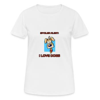 Spoiler Alert I Love Dogs Cartoon Canine - Frauen T-Shirt atmungsaktiv - Weiß - Vorne - AI Model Female 172 dark (172cm)