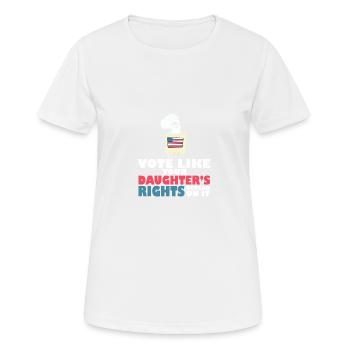 Votez comme les droits de votre fille - T-shirt respirant Femme - blanc - Devant - AI Model Female 172 dark (172cm)