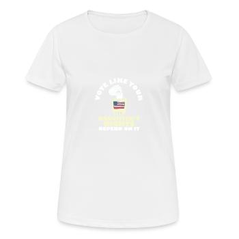 Votez comme les droits de votre fille - T-shirt respirant Femme - blanc - Devant - AI Model Female 172 dark (172cm)