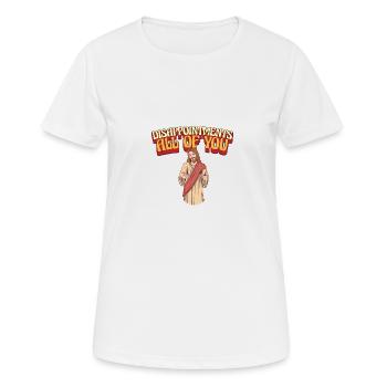 Drôle de Jesus Facepalm Meme Déceptions Tout de - T-shirt respirant Femme - blanc - Devant - AI Model Female 172 dark (172cm)