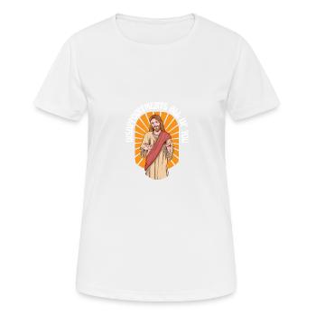 Déceptions à tous drôle Jesus Facepalm - T-shirt respirant Femme - blanc - Devant - AI Model Female 172 dark (172cm)