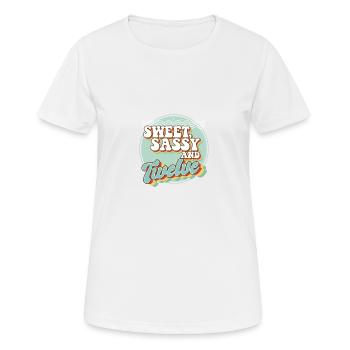 Sweet Sassy and 12 12th Birthday Party Celebrant - Frauen T-Shirt atmungsaktiv - Weiß - Vorne - AI Model Female 172 dark (172cm)