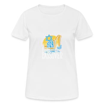 Drôle juif, je creuse les vacances de Pâque heureuses - T-shirt respirant Femme - blanc - Devant - AI Model Female 172 dark (172cm)