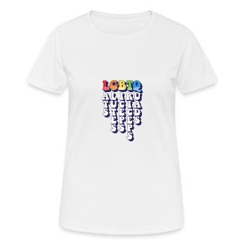 LGBTQ Lats Glutes Biceps Triceps Quads Rainbow - Women's Breathable T-Shirt - white - Front - AI Model Female 172 dark (172cm)