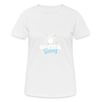Gutter Gang Funny Bowling Team Club Coach Bowler - Women's Breathable T-Shirt - white - Front - AI Model Female 172 dark (172cm)
