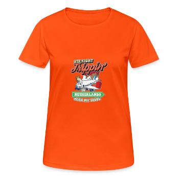 Straight Trippin' To Netherlands With My Tribe - Women's Breathable T-Shirt - neon orange - Front - AI Model Female 172 dark (172cm)