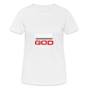 Bible Honoring God - Women's Breathable T-Shirt - white - Front - AI Model Female 172 dark (172cm)