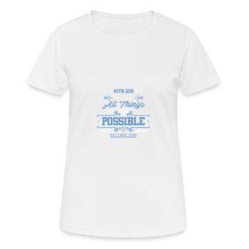 Bible God Everything Possible - Women's Breathable T-Shirt - white - Front - AI Model Female 172 dark (172cm)