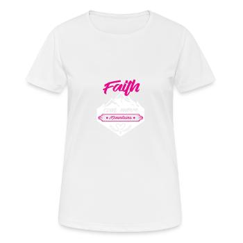 Bible verse Faith Mountains - Women's Breathable T-Shirt - white - Front - AI Model Female 172 dark (172cm)