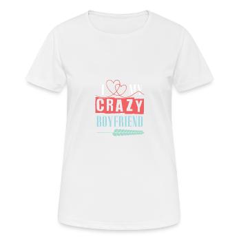 ich liebe mein verrückten freund - Frauen T-Shirt atmungsaktiv - Weiß - Vorne - AI Model Female 172 dark (172cm)