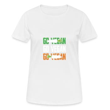 go vegan spruch - Frauen T-Shirt atmungsaktiv - Weiß - Vorne - AI Model Female 172 dark (172cm)