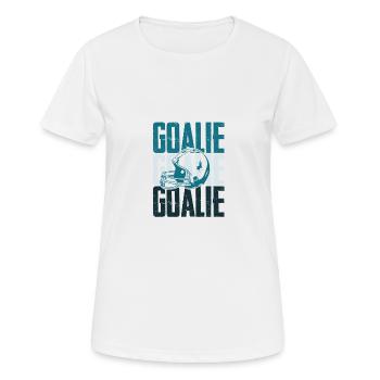 Citation d’un gardien de but de hockey sur glace - T-shirt respirant Femme - blanc - Devant - AI Model Female 172 dark (172cm)