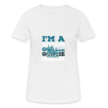 ice hockey goalie verein - Frauen T-Shirt atmungsaktiv - Weiß - Vorne - AI Model Female 172 dark (172cm)