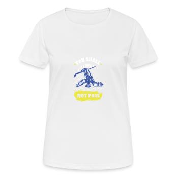 ice hockey sport goalie - Frauen T-Shirt atmungsaktiv - Weiß - Vorne - AI Model Female 172 dark (172cm)
