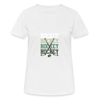 Slogan de l’équipe de hockey ICE - T-shirt respirant Femme - blanc - Devant - AI Model Female 172 dark (172cm)