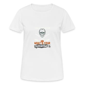 ice hockey superpower - Frauen T-Shirt atmungsaktiv - Weiß - Vorne - AI Model Female 172 dark (172cm)