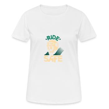 motorrad ride - Frauen T-Shirt atmungsaktiv - Weiß - Vorne - AI Model Female 172 dark (172cm)
