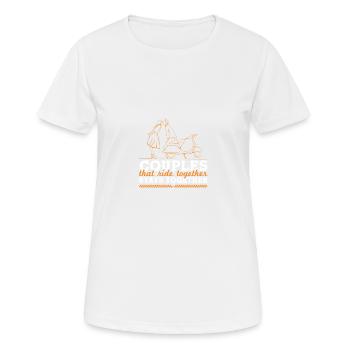 couples de motards disant couple - T-shirt respirant Femme - blanc - Devant - AI Model Female 172 dark (172cm)