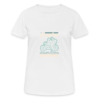 motorcycle pairs saying biker - Women's Breathable T-Shirt - white - Front - AI Model Female 172 dark (172cm)