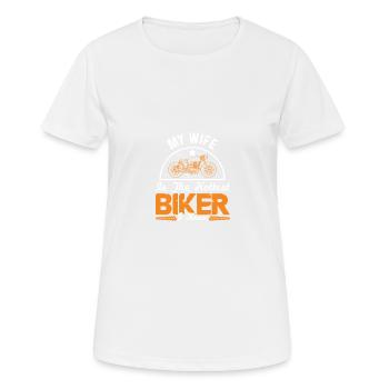 Femme moto Spruch - T-shirt respirant Femme - blanc - Devant - AI Model Female 172 dark (172cm)