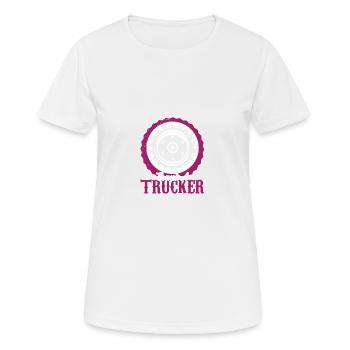 Camionneur disant camion - T-shirt respirant Femme - blanc - Devant - AI Model Female 172 dark (172cm)